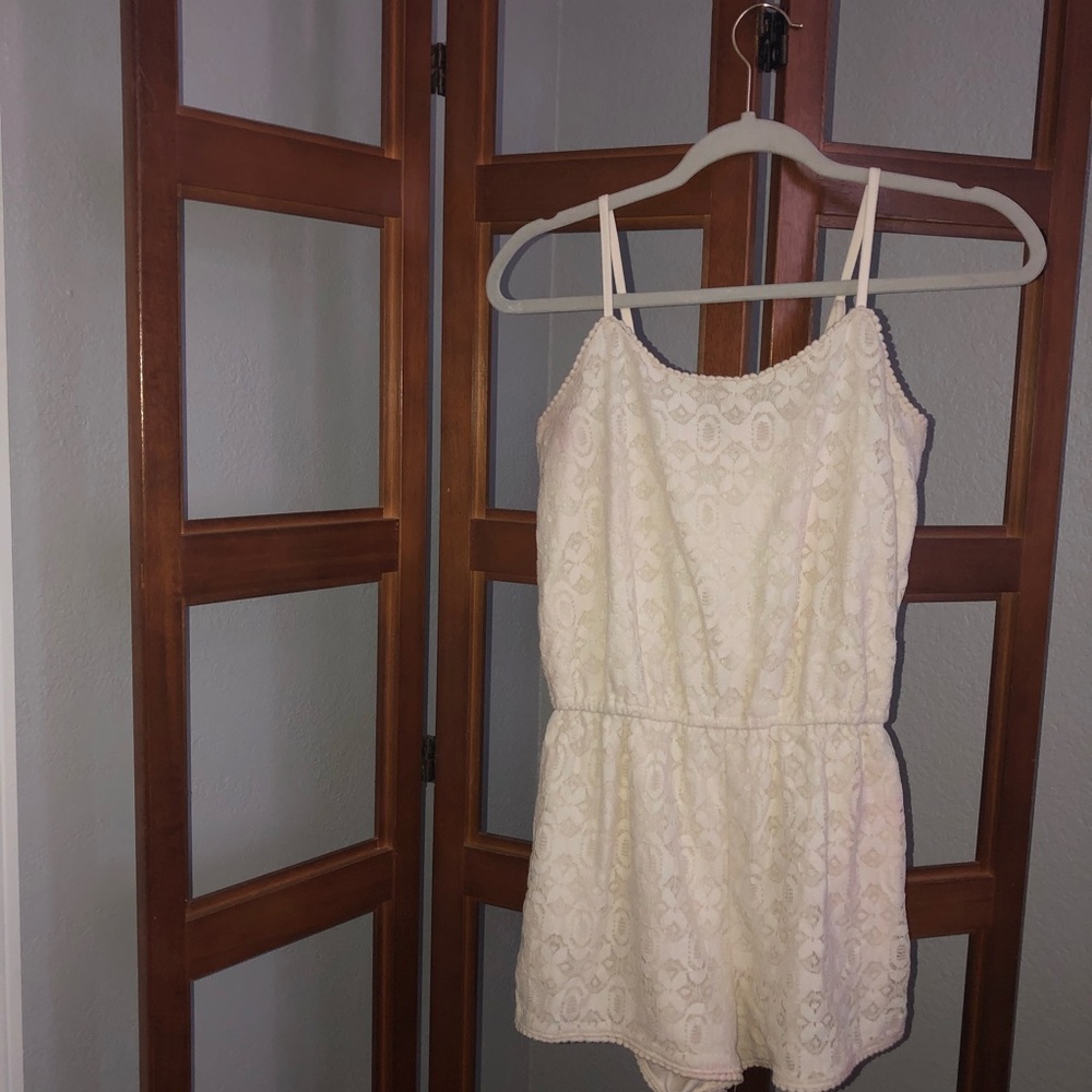 Mission Supply Co. Ivory, Lace Romper